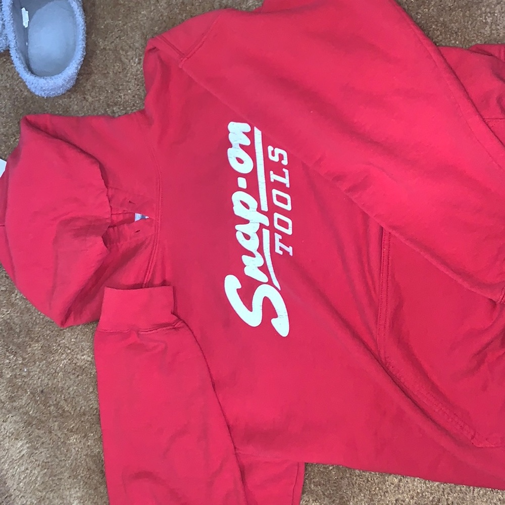 Snap on hoodie.